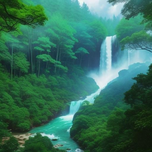 Fairy Tale Forest Scene with Towering Trees