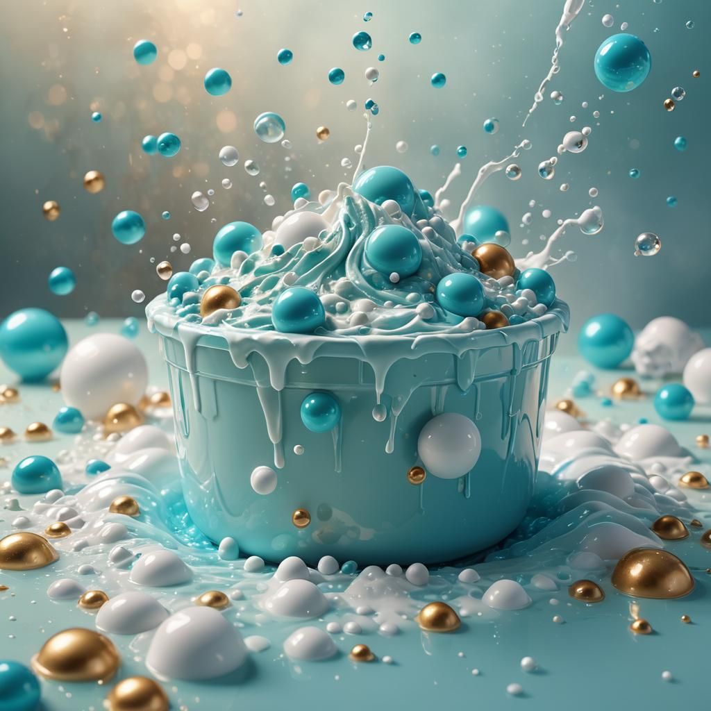 Sparkling Whipped Soap Splash Screen in Fantasy Realism