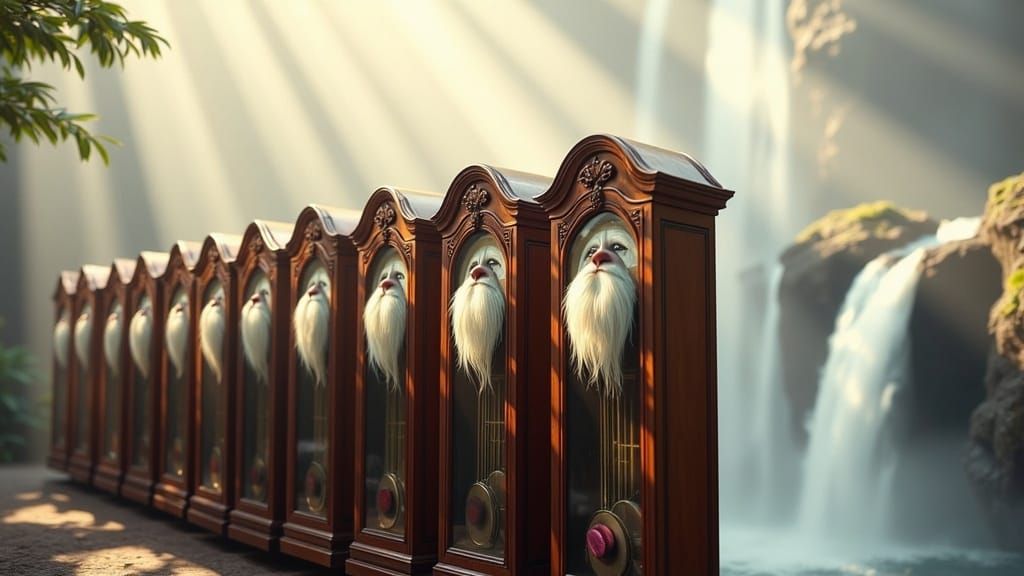 Surreal Clockwork Jungle Guardians in Hyperrealistic Style