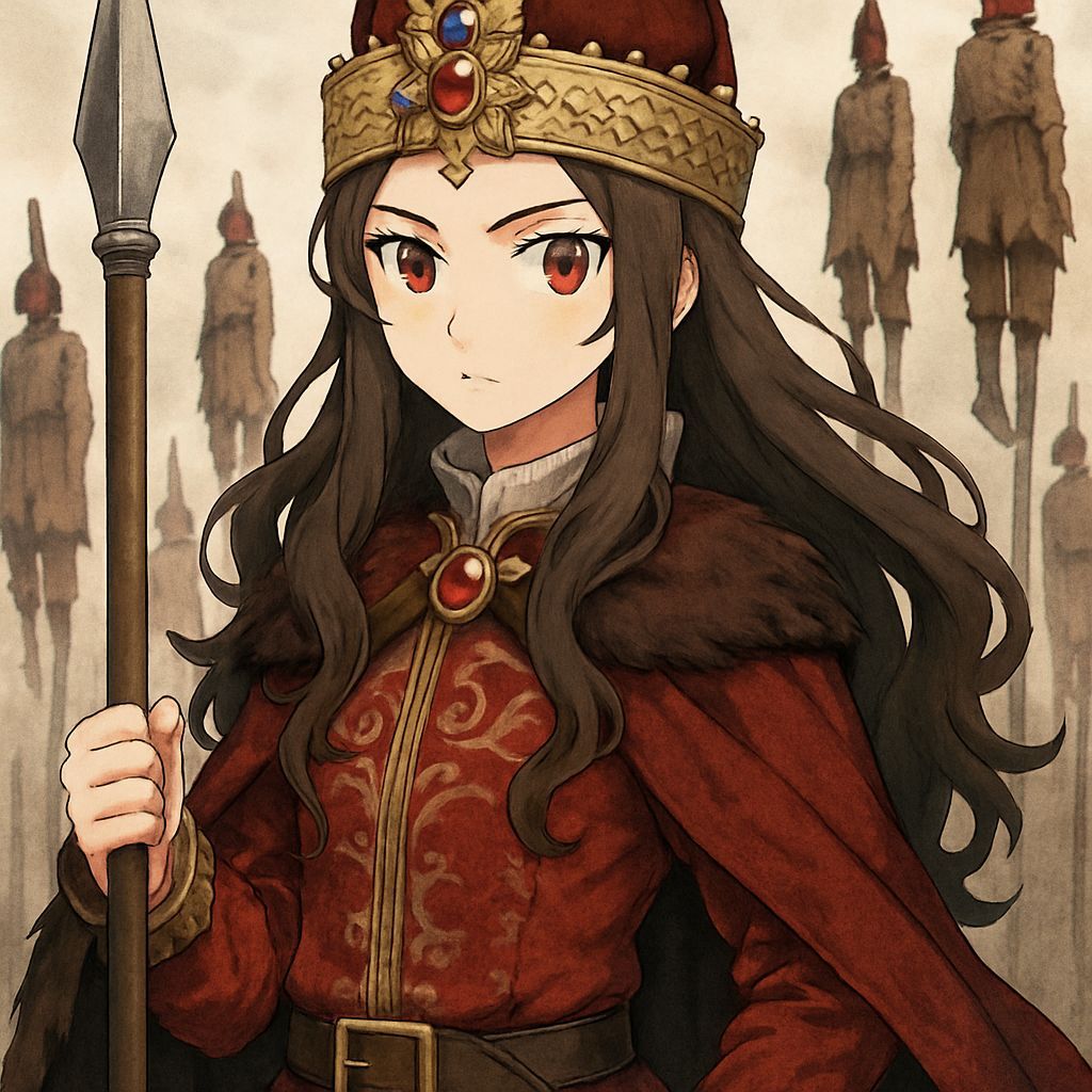 Anime Style Portrait of Vlad the Impaler as a Girl