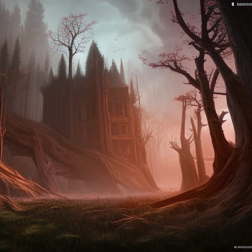 Dead Forest: Abandoned Keep, Digital Matte Painting