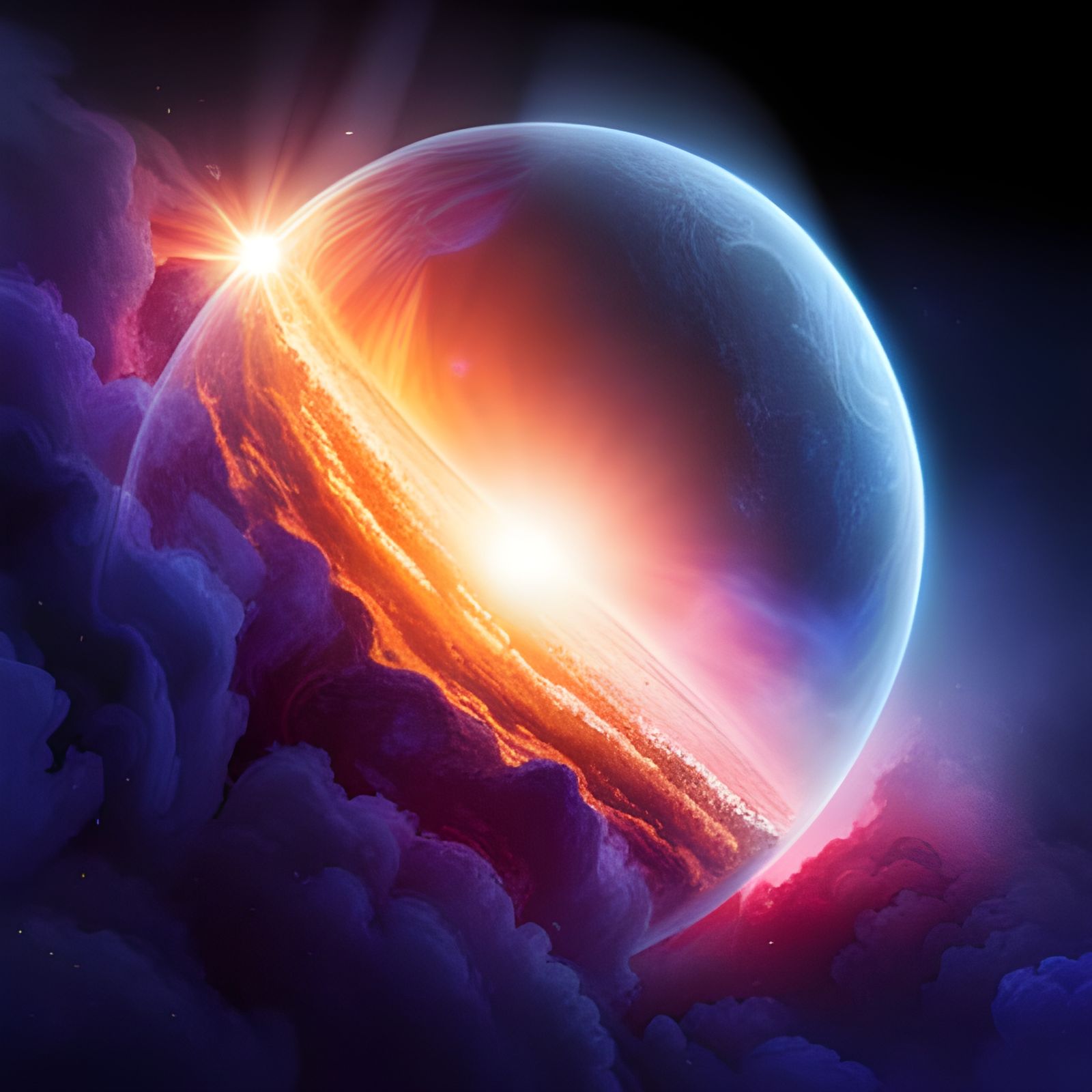 Bubble Nebula in Cosmic Portal: 3D IMAX Shot