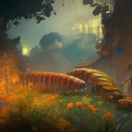 Caterpillar Village Concept Art in 8K Resolution