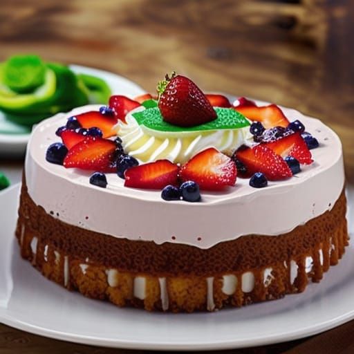 Rainbow Layered Tart with Whipped Cream Topping