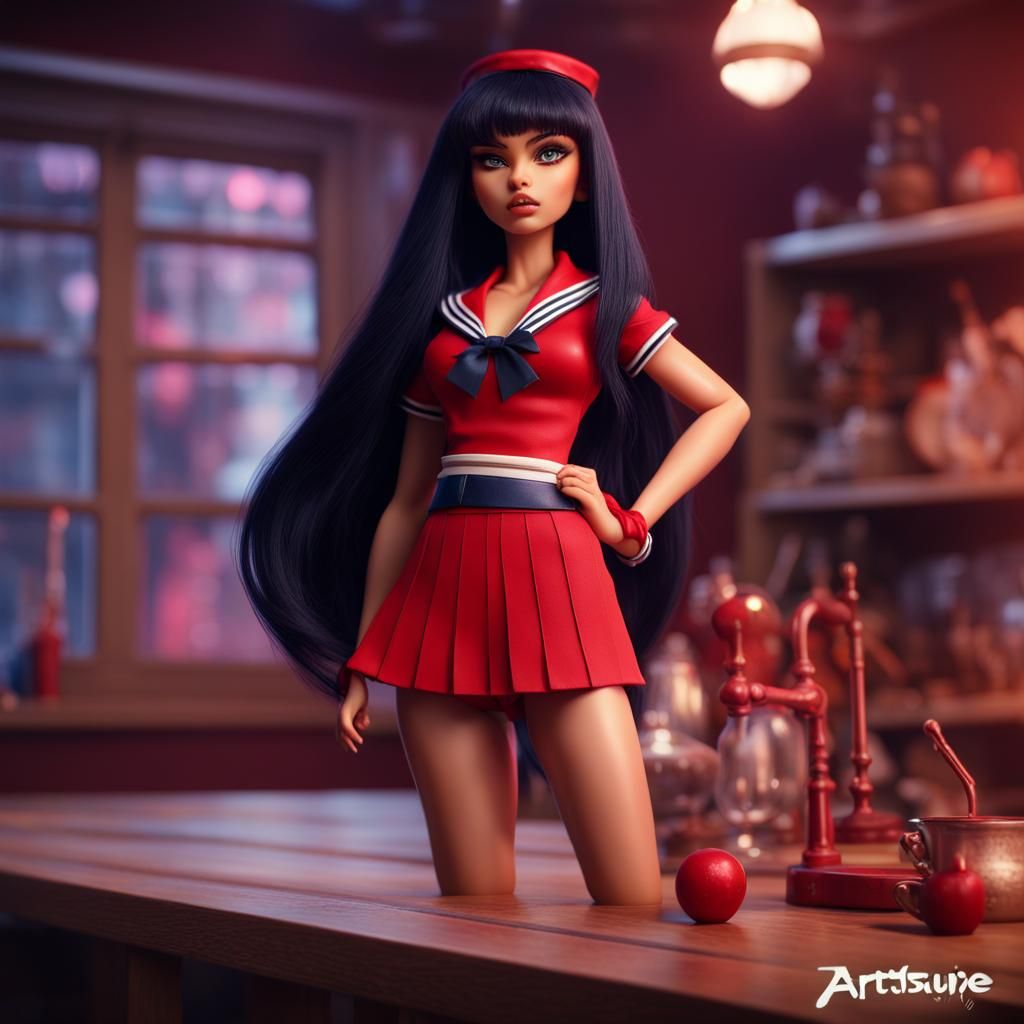 Hyperrealistic Bratz Doll as Sailor Mars