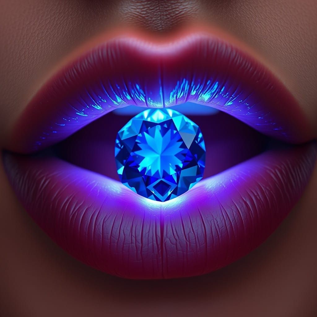 Azure Sapphire Gemstone Kissed by Ethereal Glow
