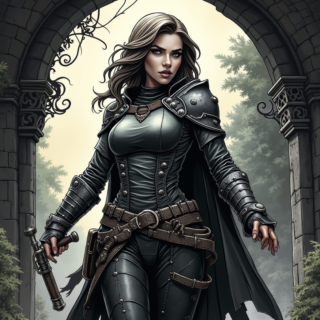 Dark Fantasy Warrior in a Grimdark Realm