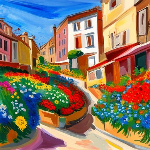 Campo Maior Flower Festival in Gouache Style