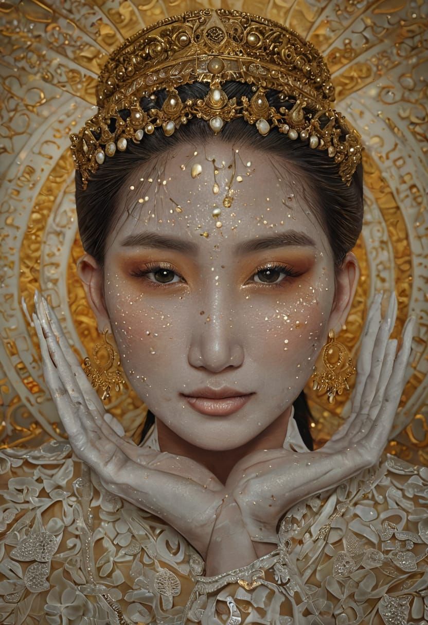 Elegant Southeast Asian Noblewoman in Cinematic Portrait