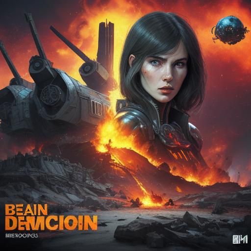 Comic Book Woman with Demonic Kitten in Pop Art