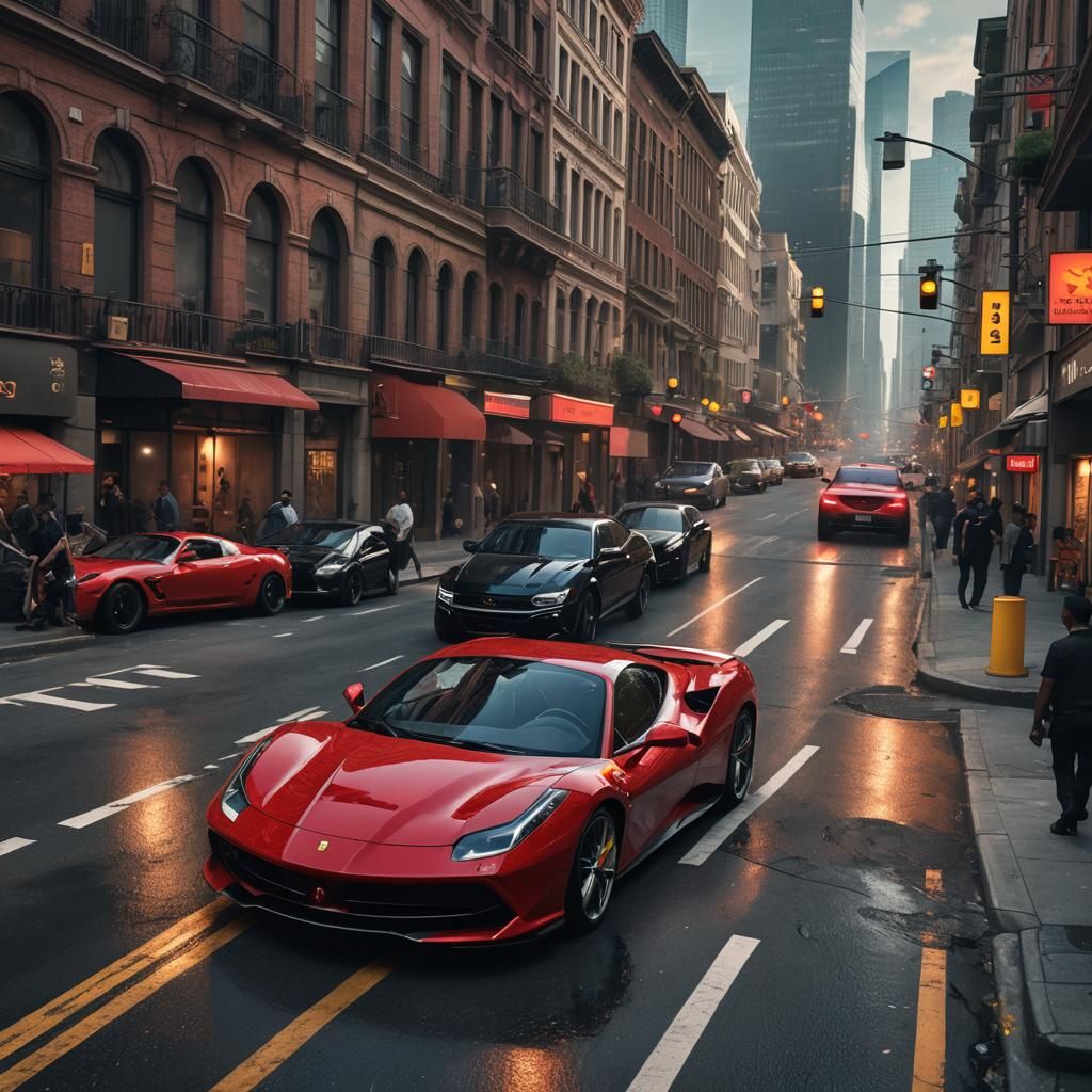 Black Man in Ferrari pursued by Police