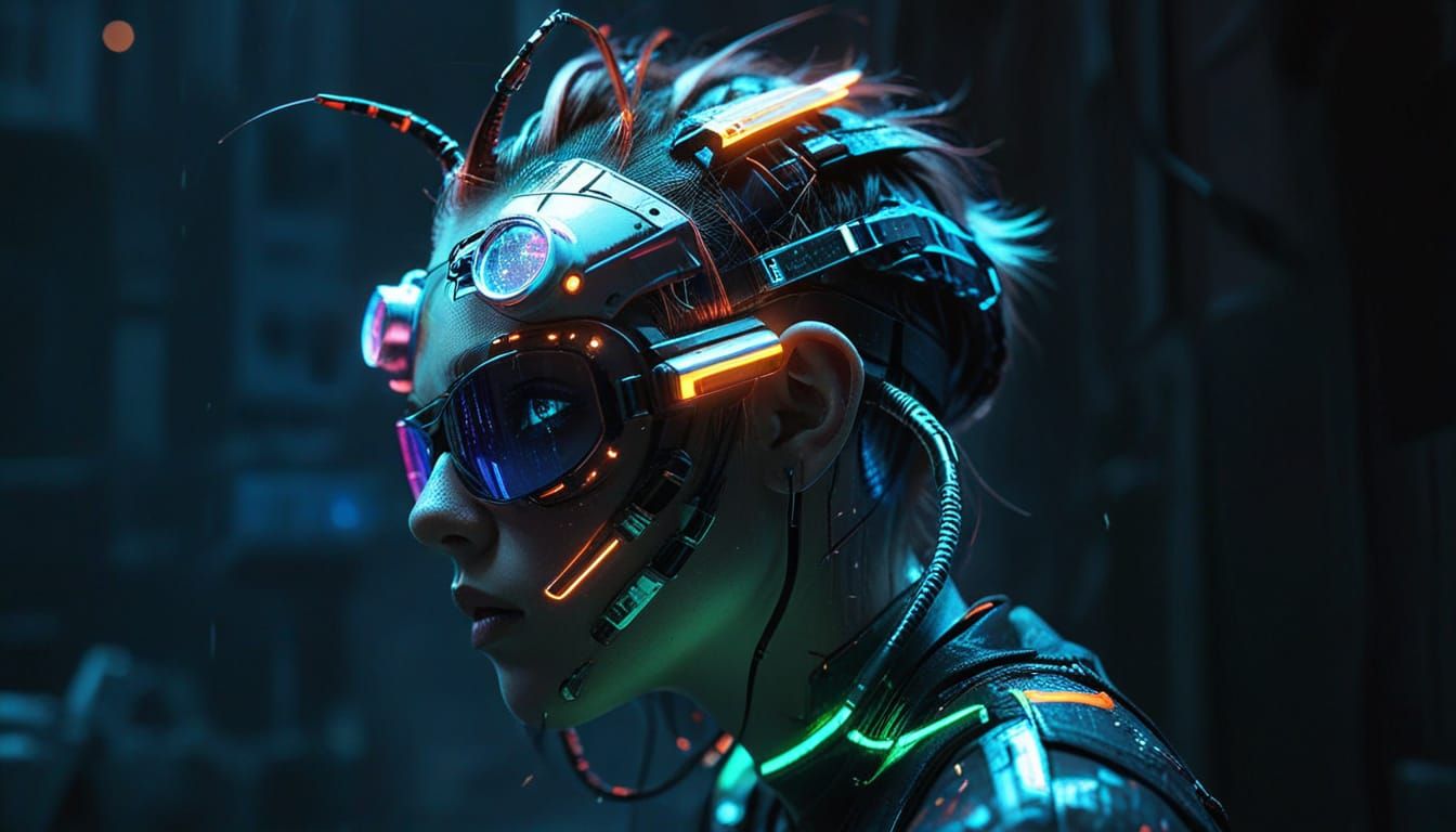 Cyberpunk Portrait of a Young Rebel