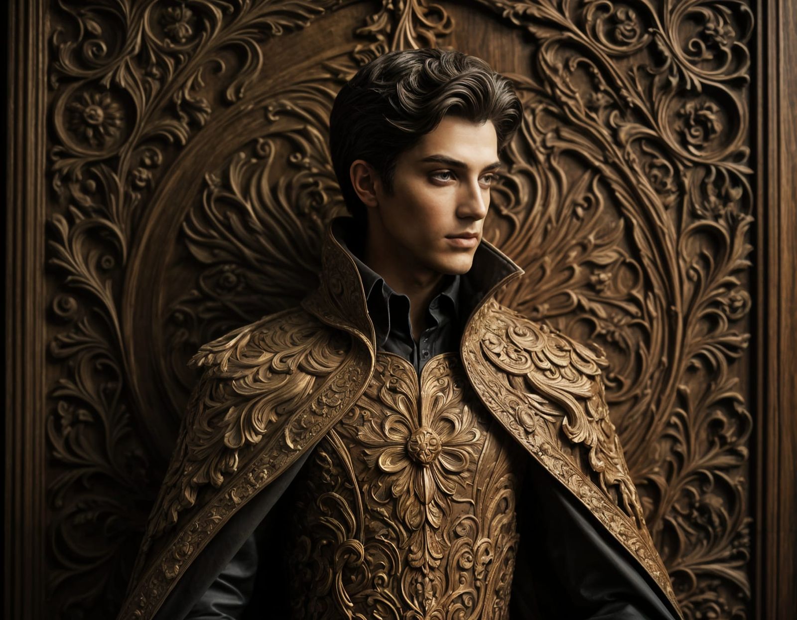 Wood Sculpture of a Young Prince