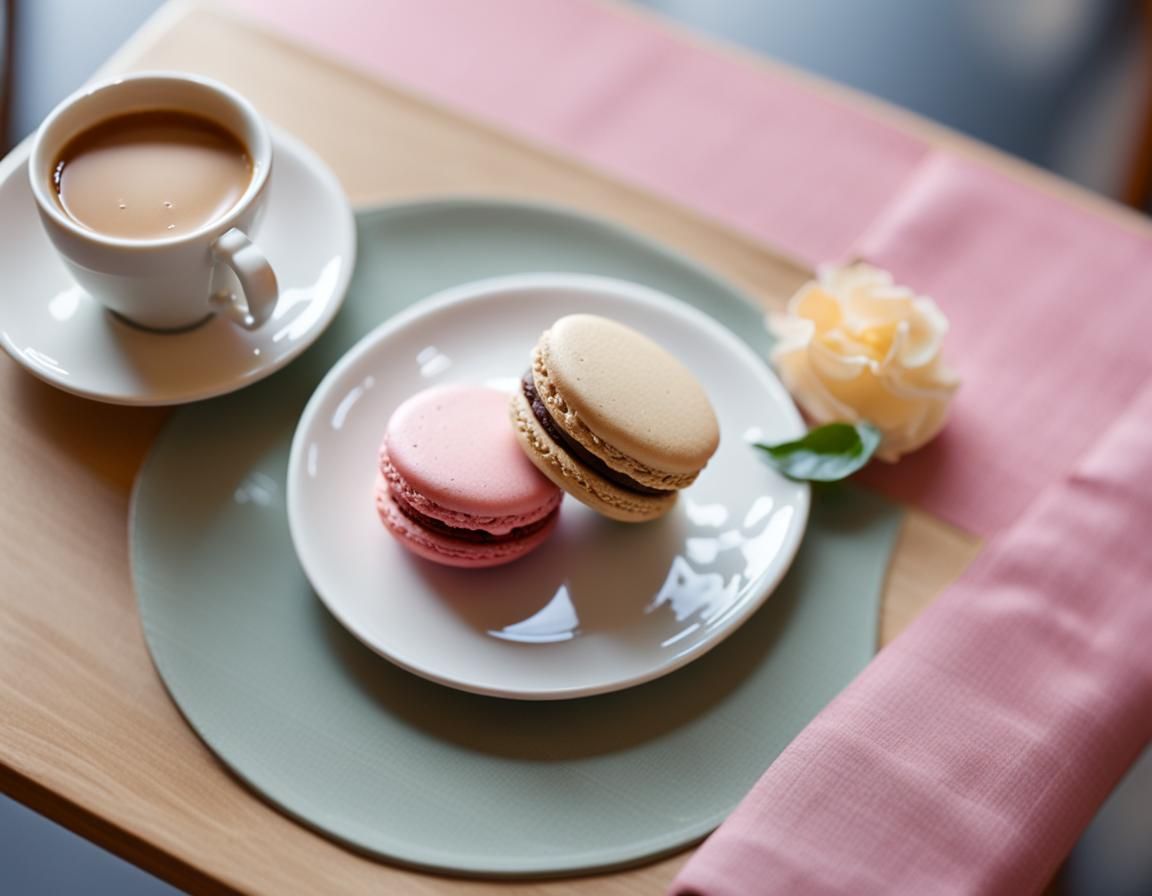 French Macaron and Coffee: Professional Cafe Photography
