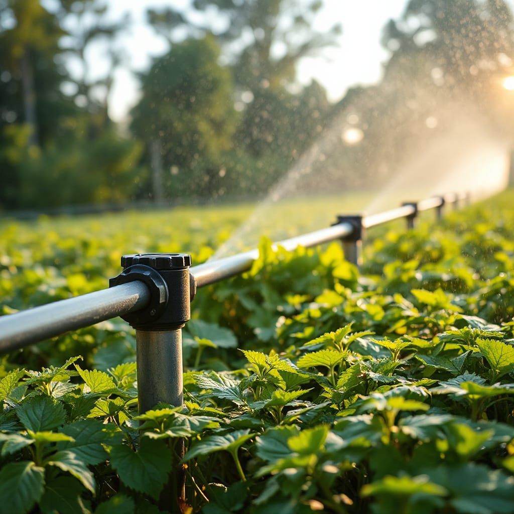 Automated Irrigation System Showers Nettle Plants