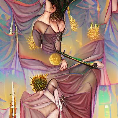 Queen of Wands Tarot Card Illustration