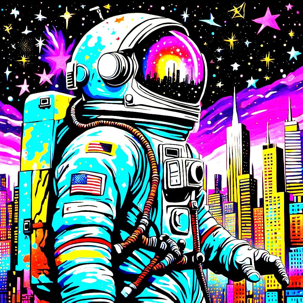 Graffiti Dream for the Stars in Splash Art Style