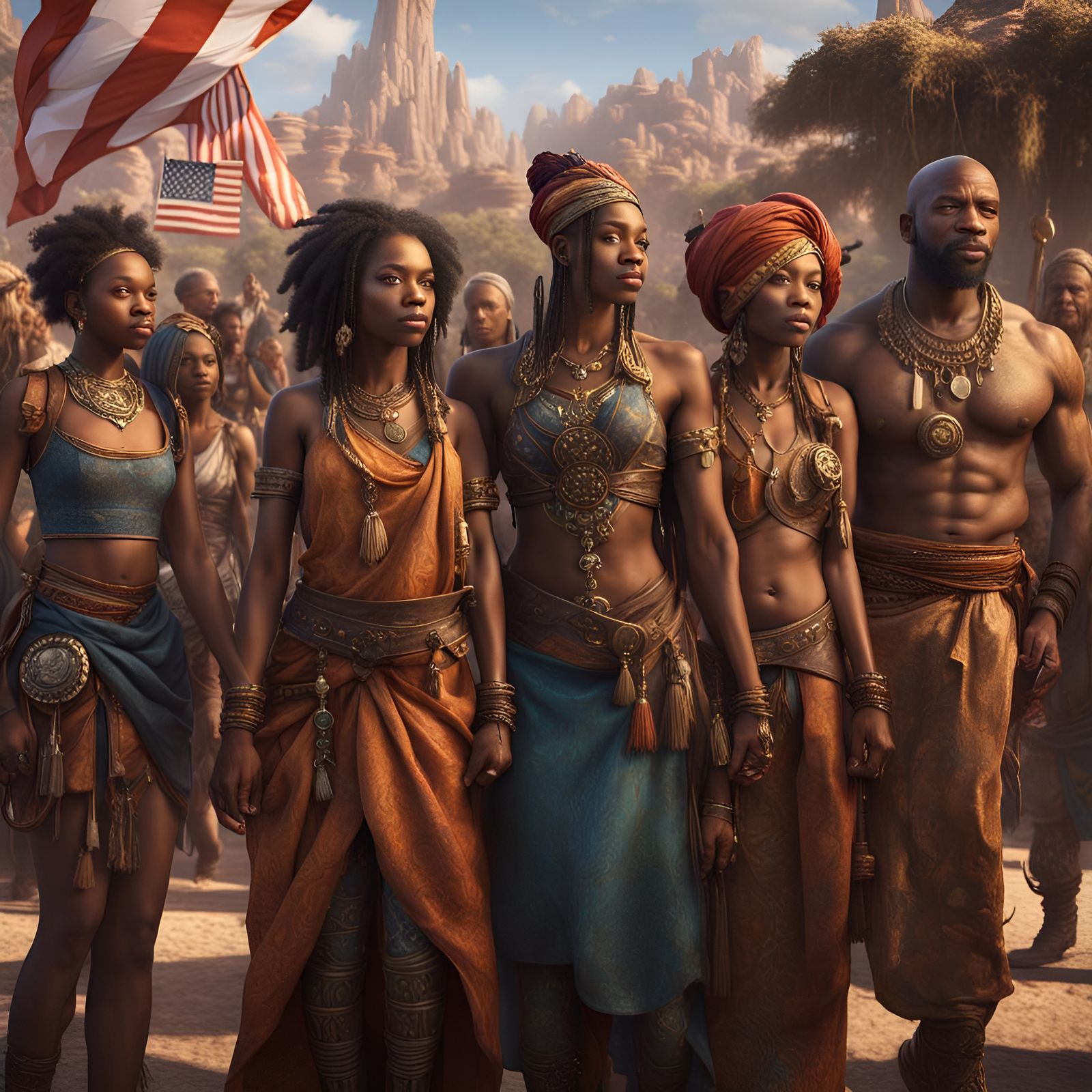 Diverse Group Reflecting American Unity and Acceptance