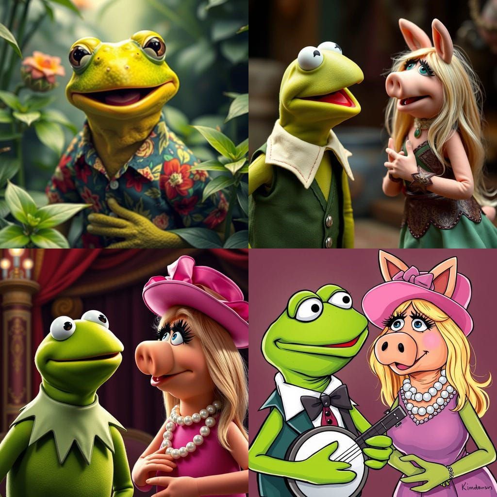 Kermit the Frog Surprised to See Miss Piggy