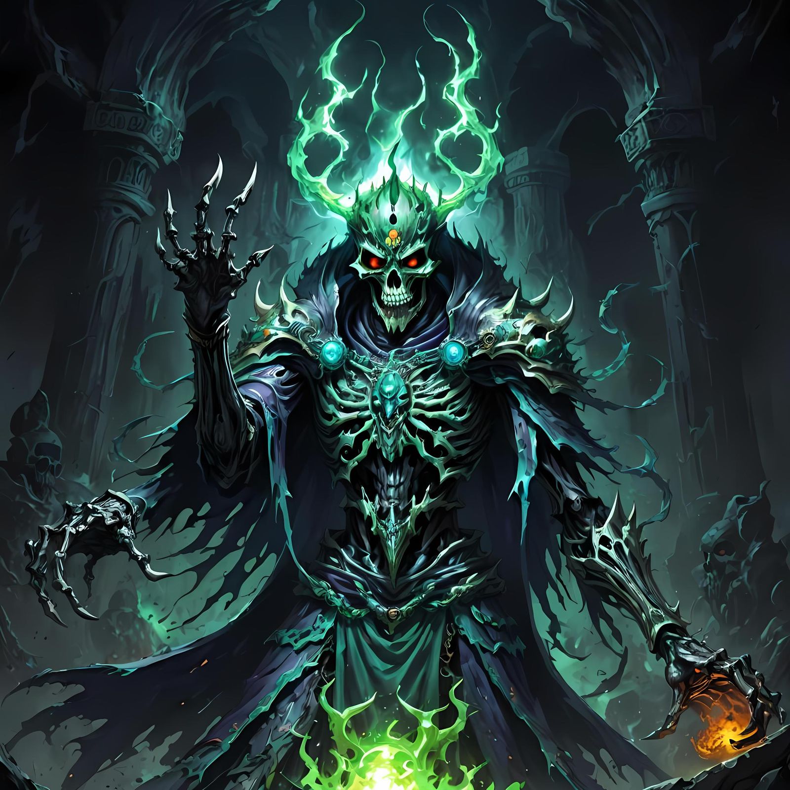 Lich Gathers Spirit Energy, Anime Concept Art