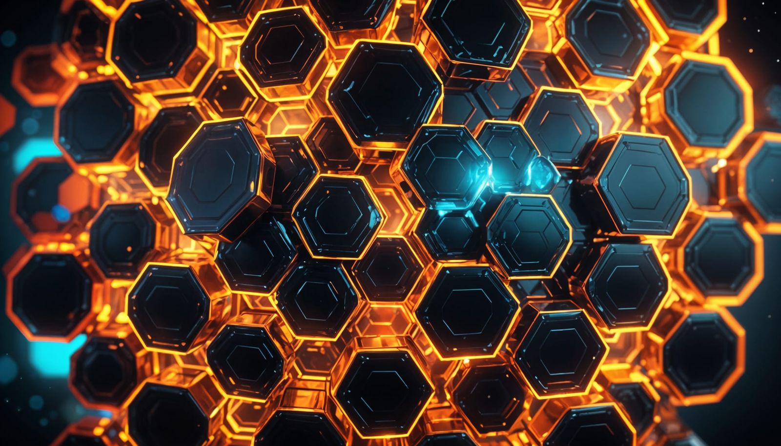 Ominous Glowing Hexagon Design in 3D
