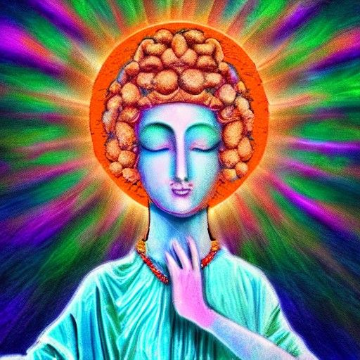 Divine Female Deity Heals with Love in Digital Art