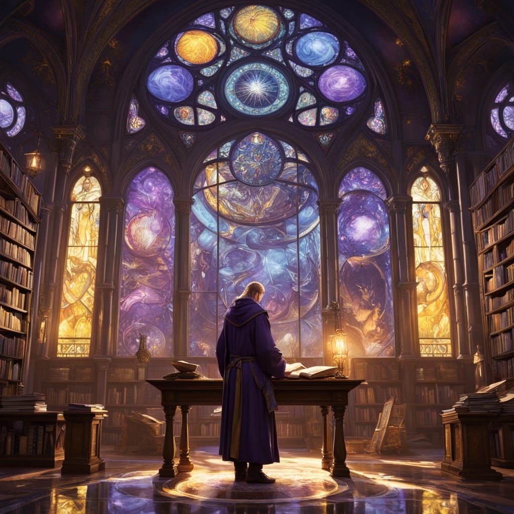 Ancient Wizard Studies Tome, Art Nouveau Style