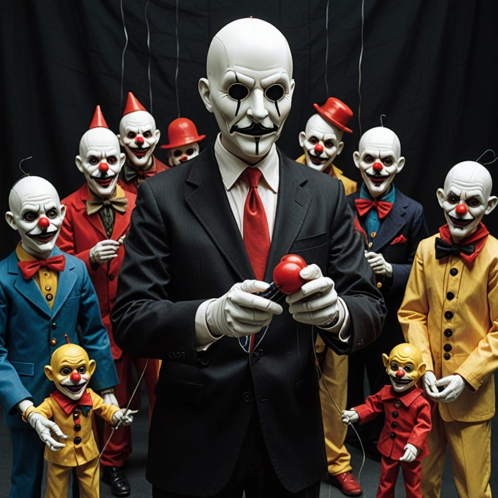 Evil Puppeteer Controls Marionettes in Dark Carnival