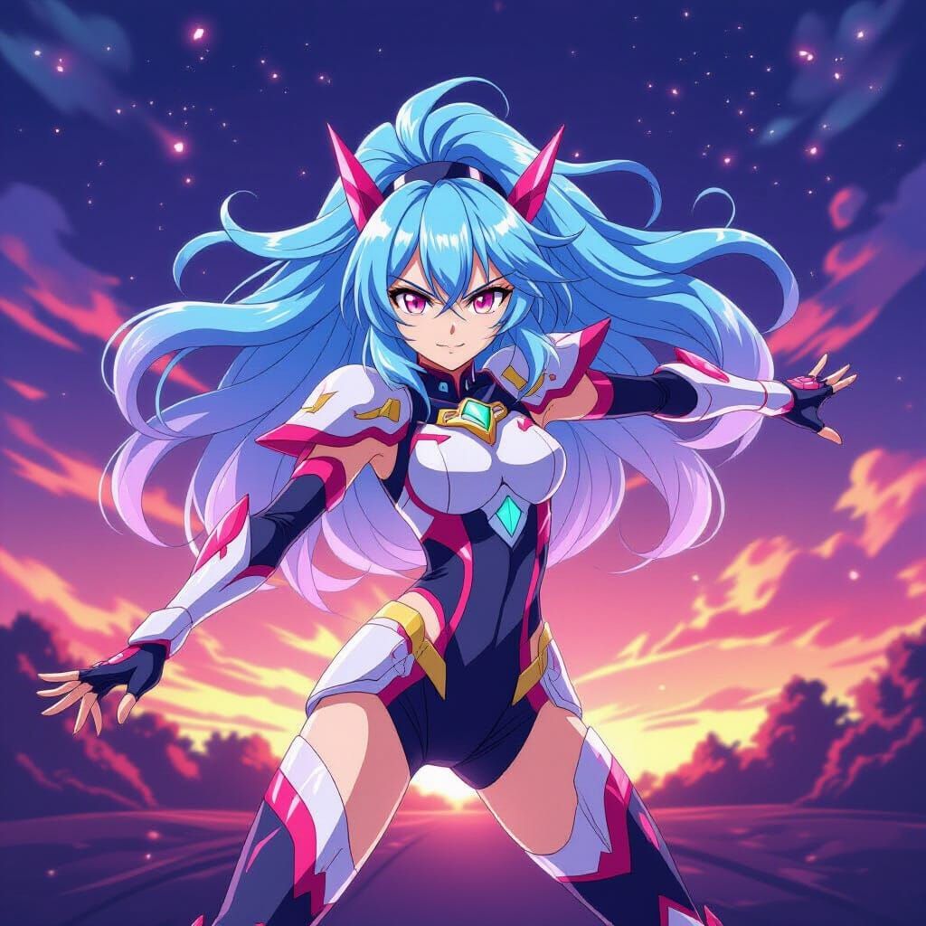 Nobelium as Vibrant Anime Character in Manga Style