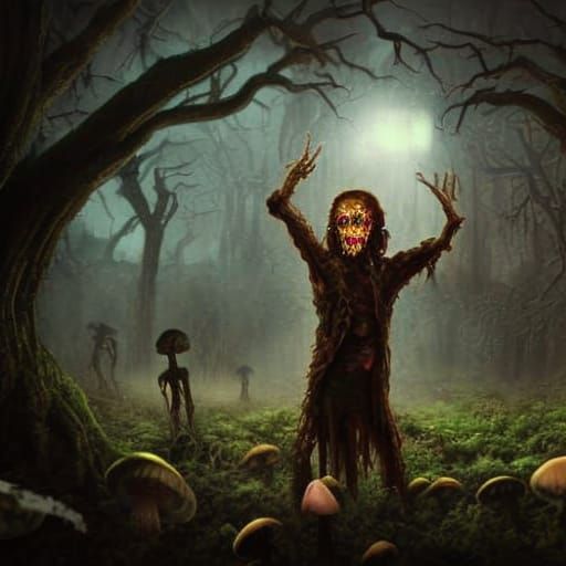 Mushroom Zombie Selfie: Epic Digital Matte Painting