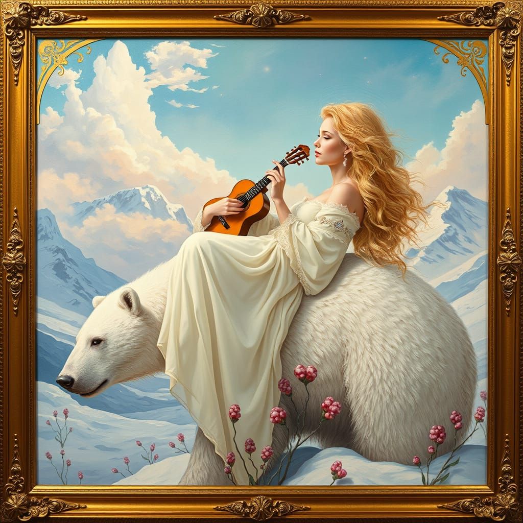 Gilded Arctic Serenade in Oil