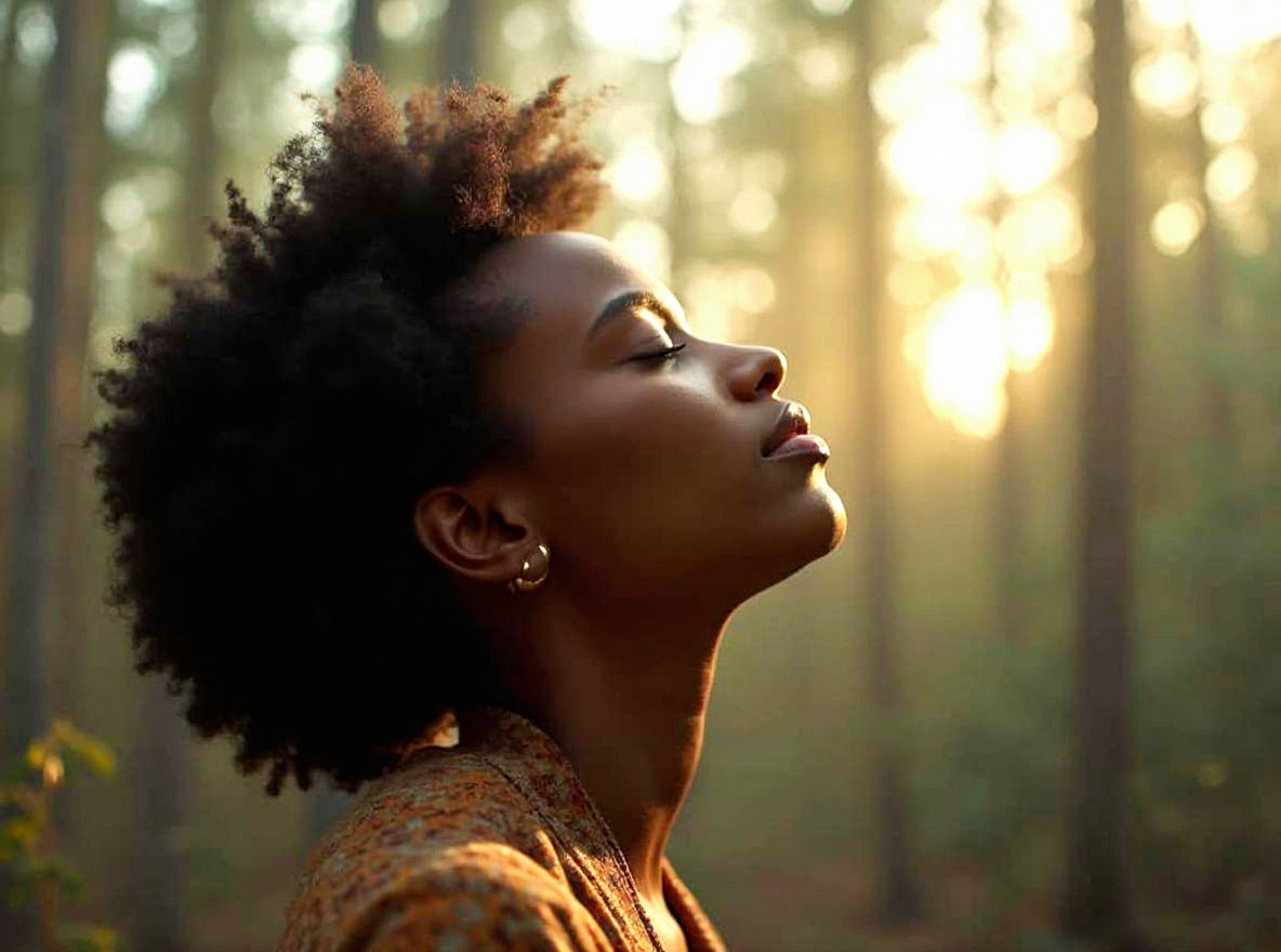 Woman in Prayerful Contemplation: A Cinematic Still