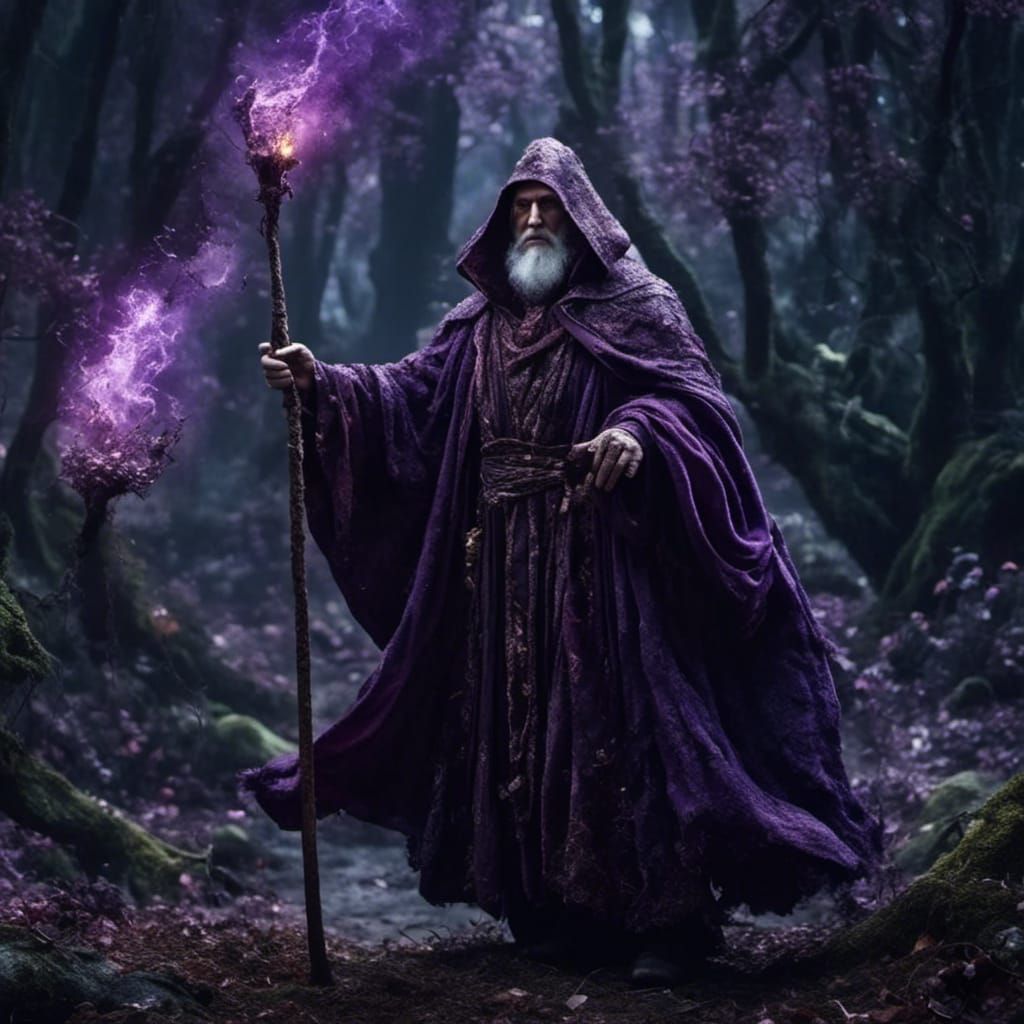Epic Wizard in Dark Fantasy Robes