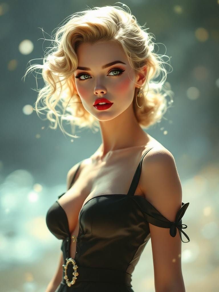 1950s Pin-Up in Anime Style