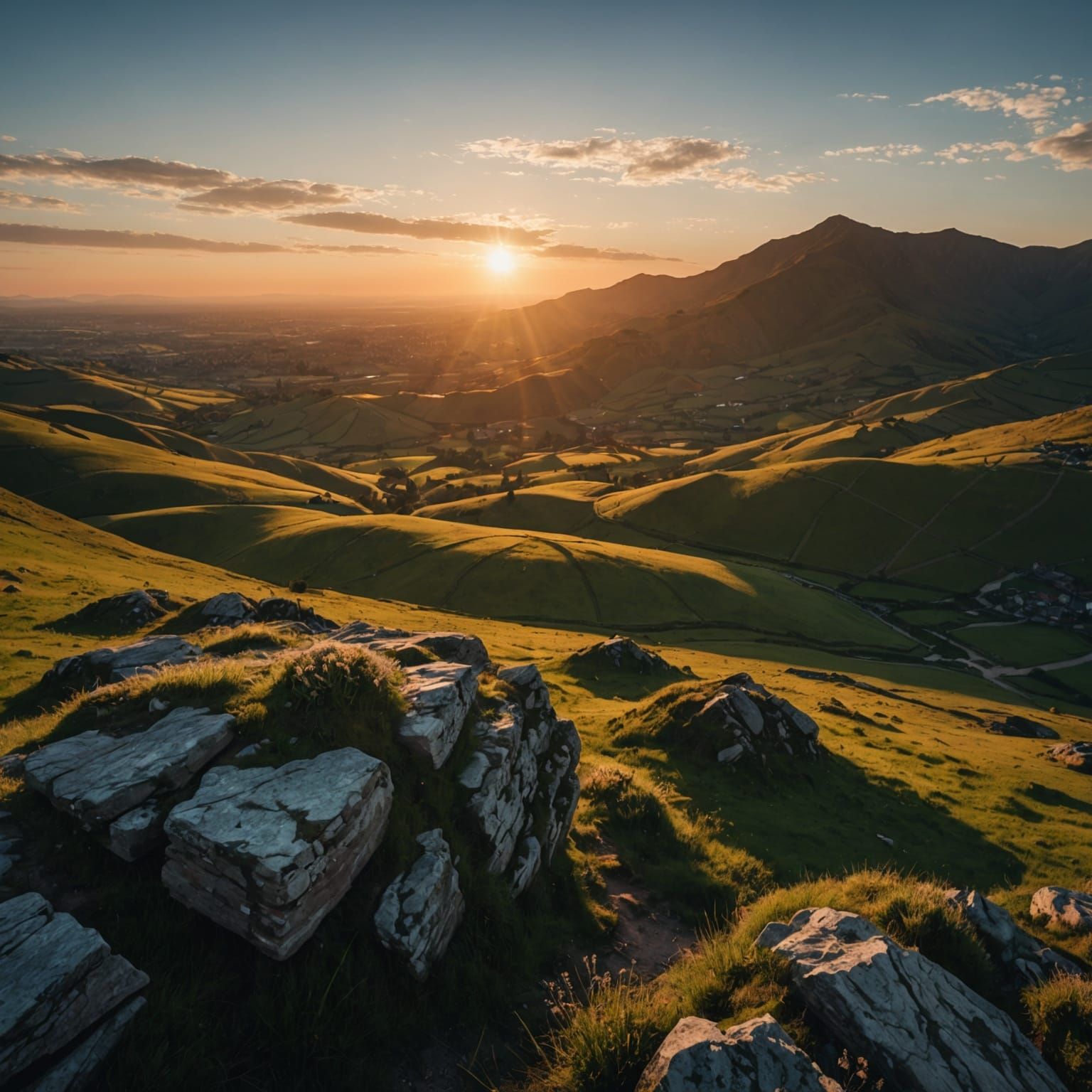 Landscape Captures Dawn of Peace at Sunset