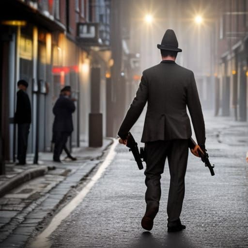 Hot Fuzz Inspired Character Walking Down Street