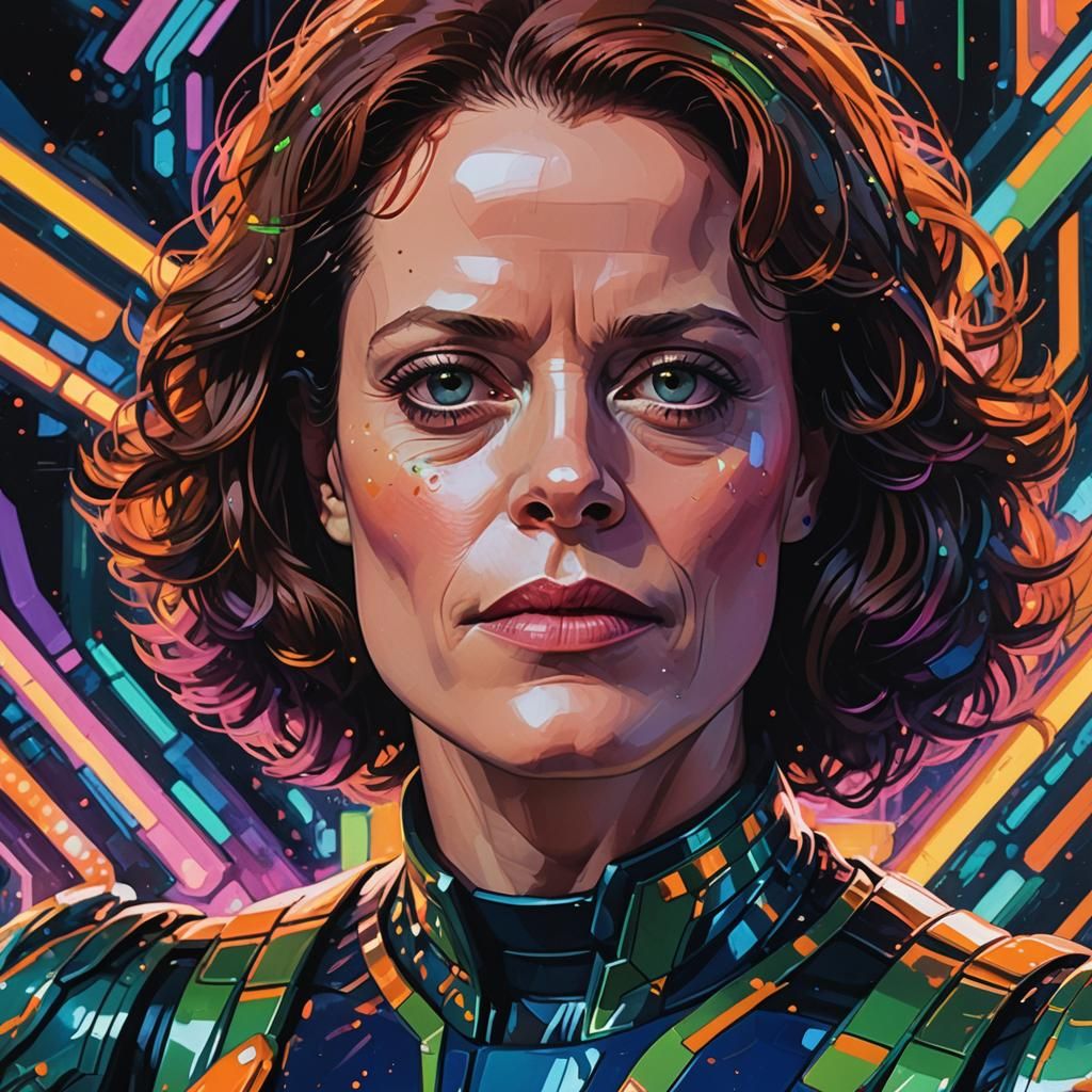 Sci-Fi Portrait of a Woman in Pop Art Style