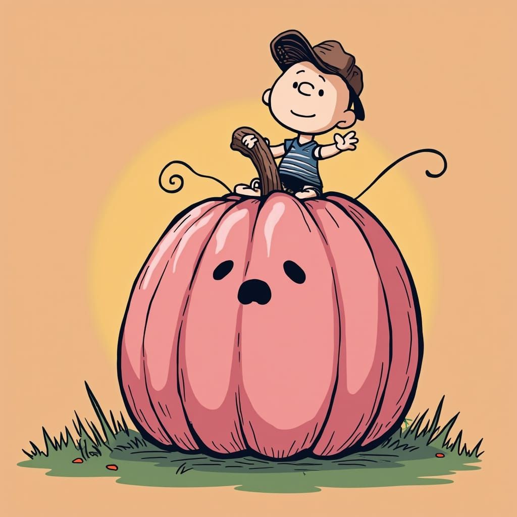 Pink Pumpkin, Charlie Brown: AI-Generated Whimsy