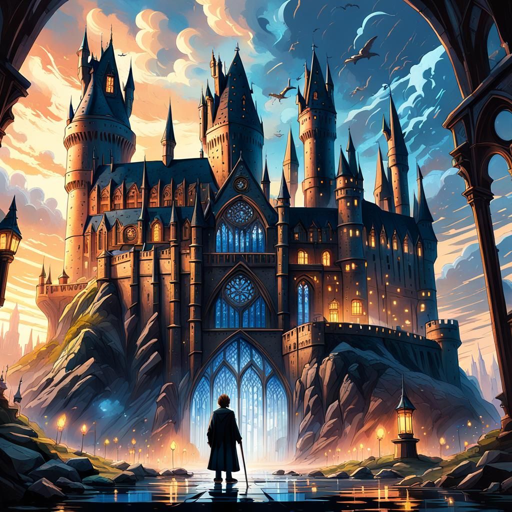 Harry Potter at Hogwarts: Anime Concept Art