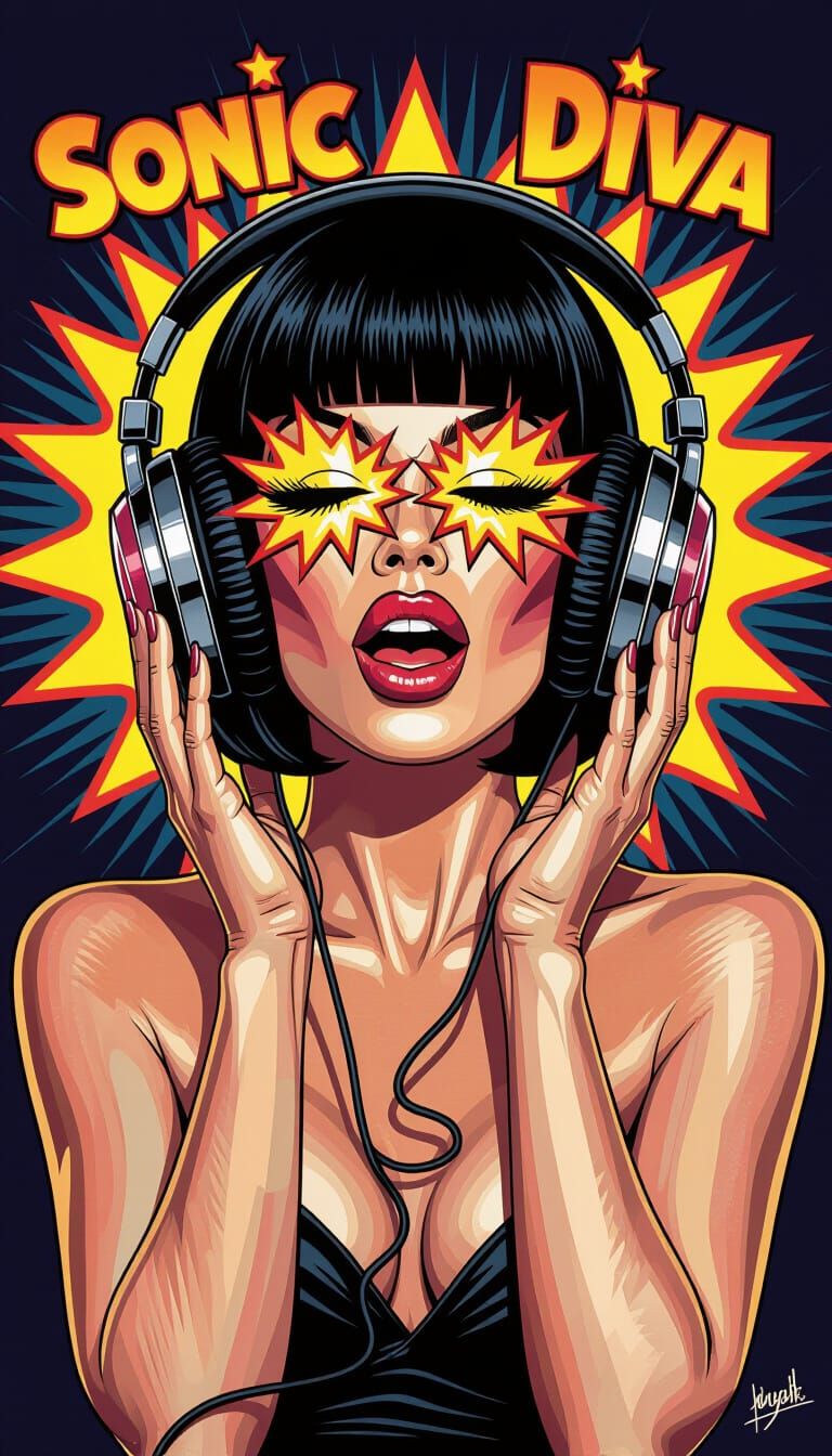 Pop Art Glam Portrait of a Sonic Diva