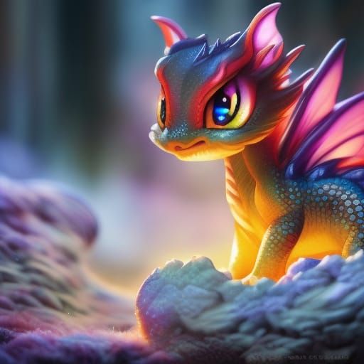 Baby Dragon in Pocket: Photorealistic Miniature Portrait