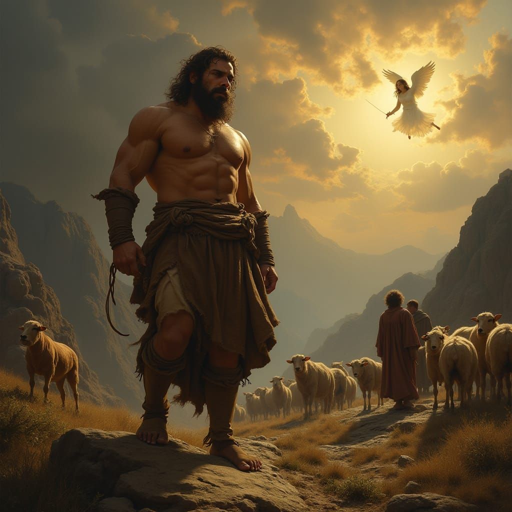 Isaac's Prophecy Fulfilled: Esau Defiant in Wilderness