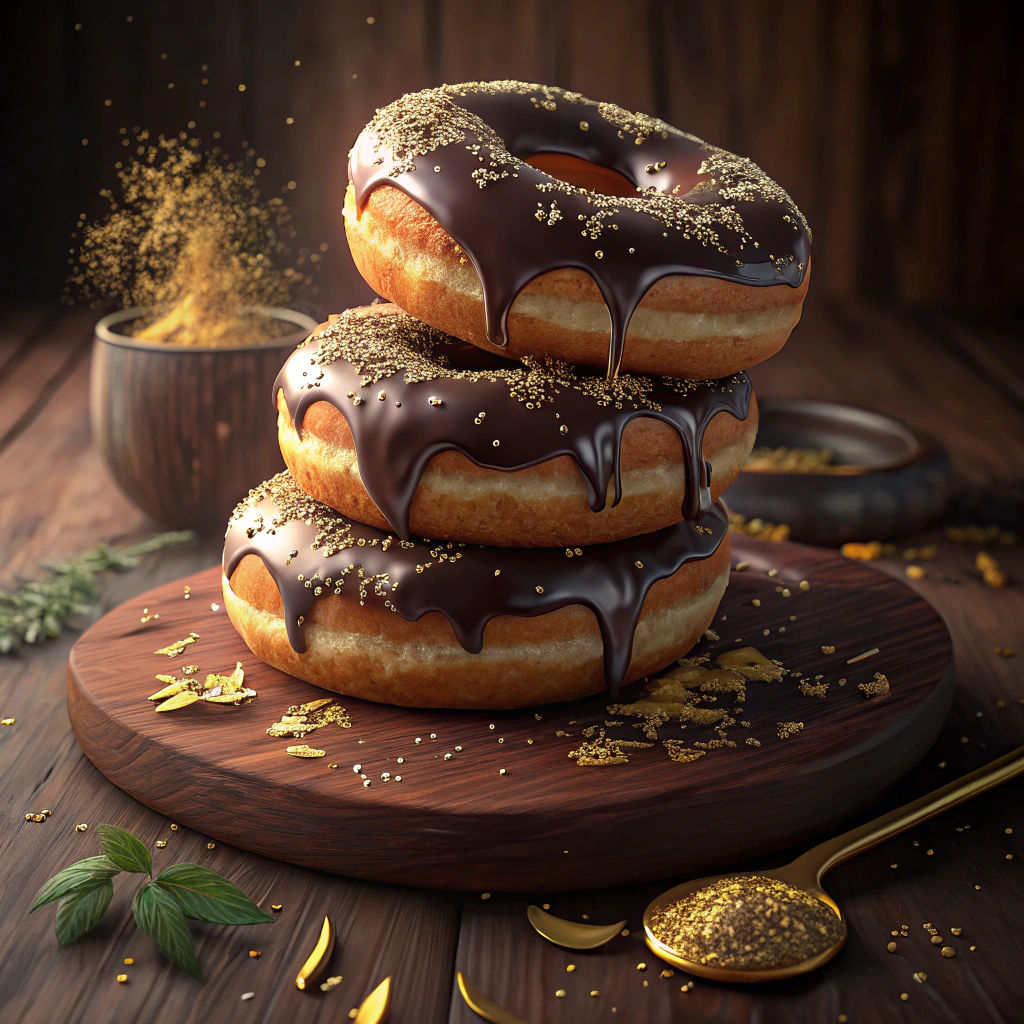 Chocolate Donuts Still Life, Thiebaud and Hockney Style