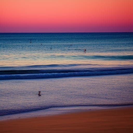 Golden Sunset Over a Calm Beach