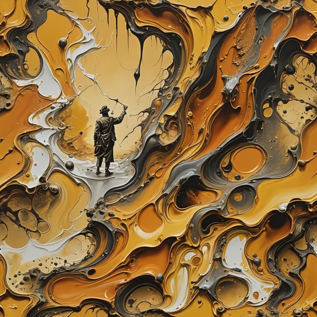 Surreal Ocher Turbulence in Dali Style