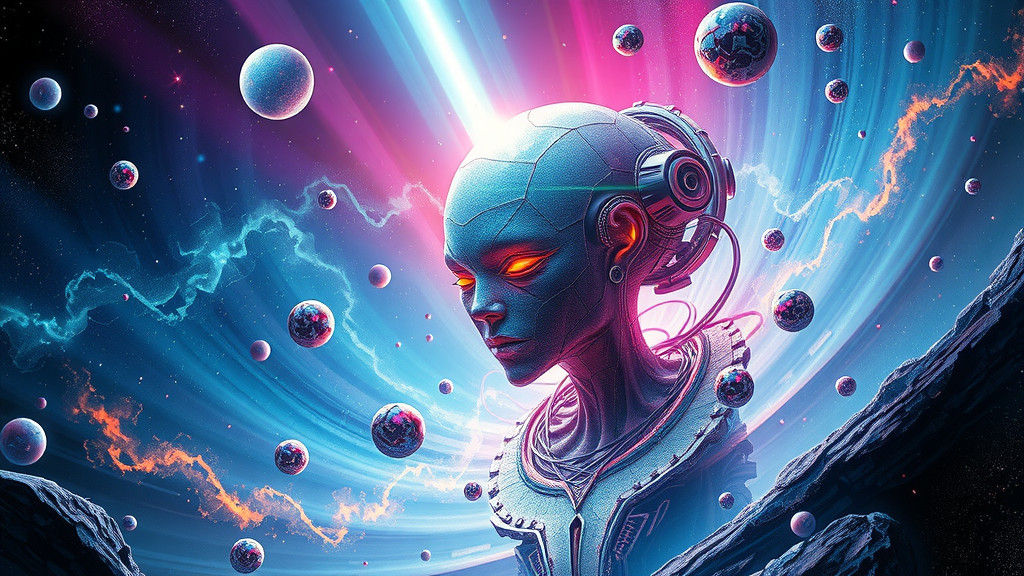 Futuristic Being in a Kaleidoscopic Cosmos