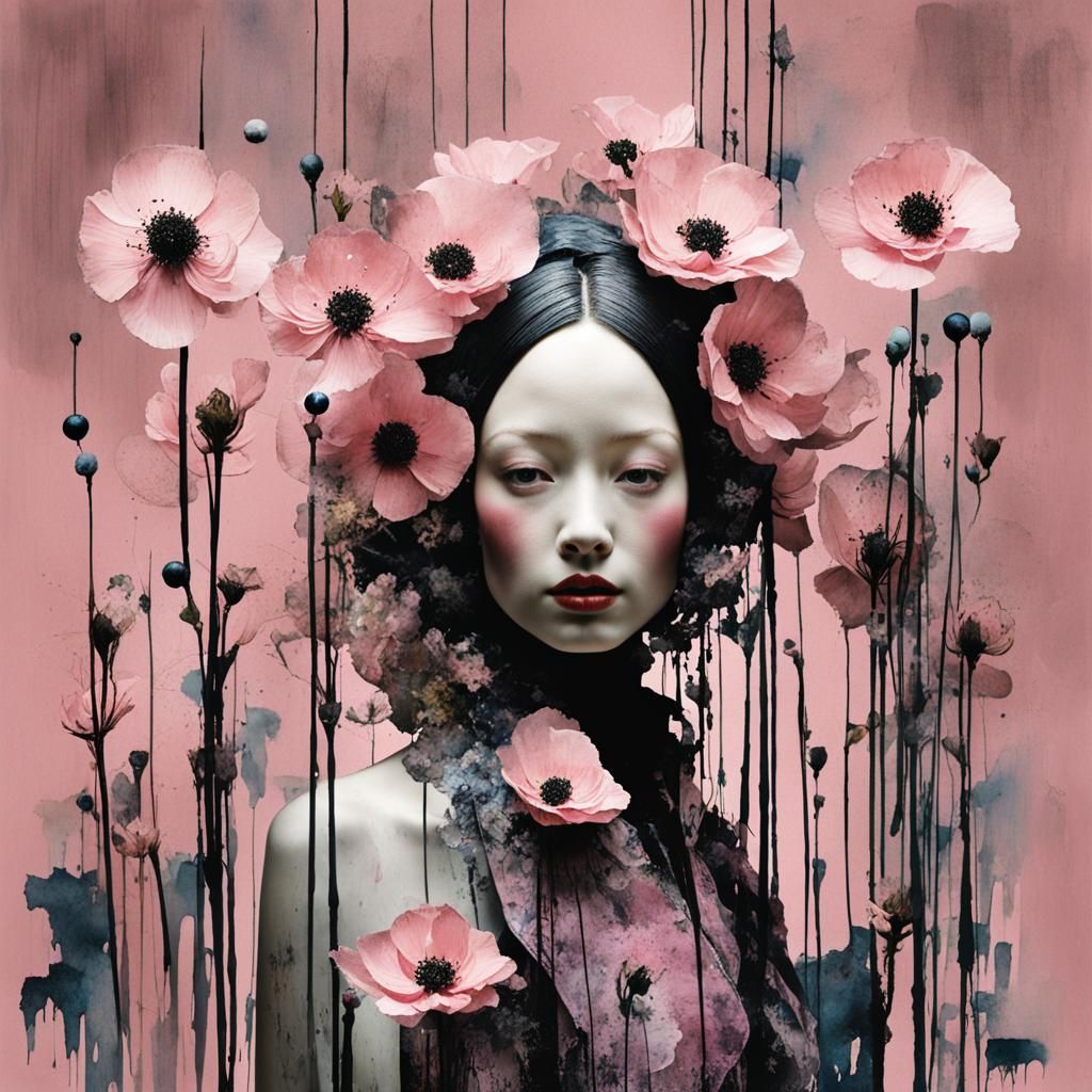 Pale Pink Flowers in Claymation Style