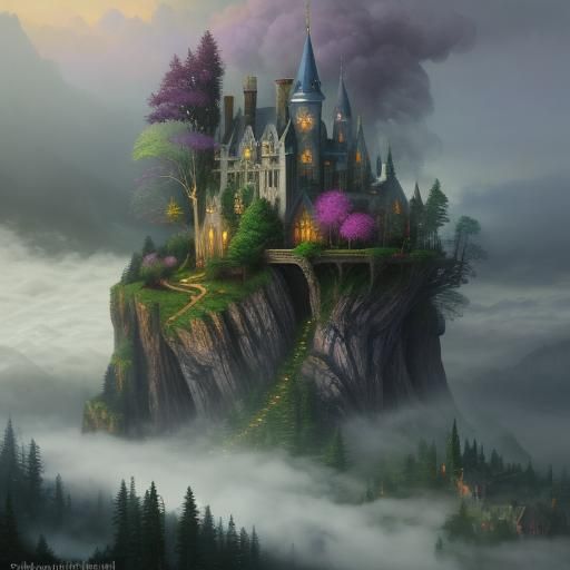 Ethereal Fantasy Landscape in Luminist Style