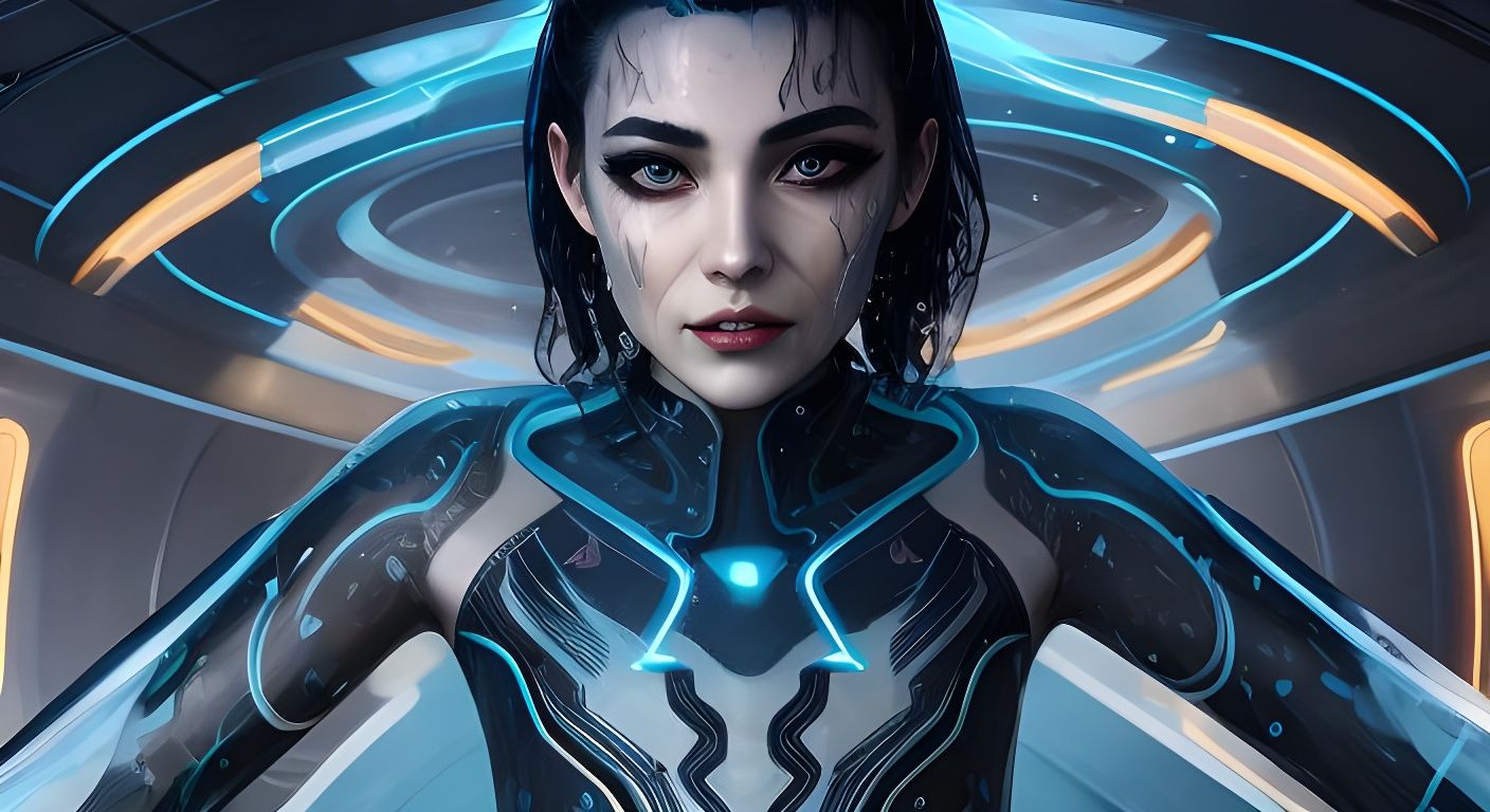 Tron Girl in Star System: Hyperdetailed Digital Art