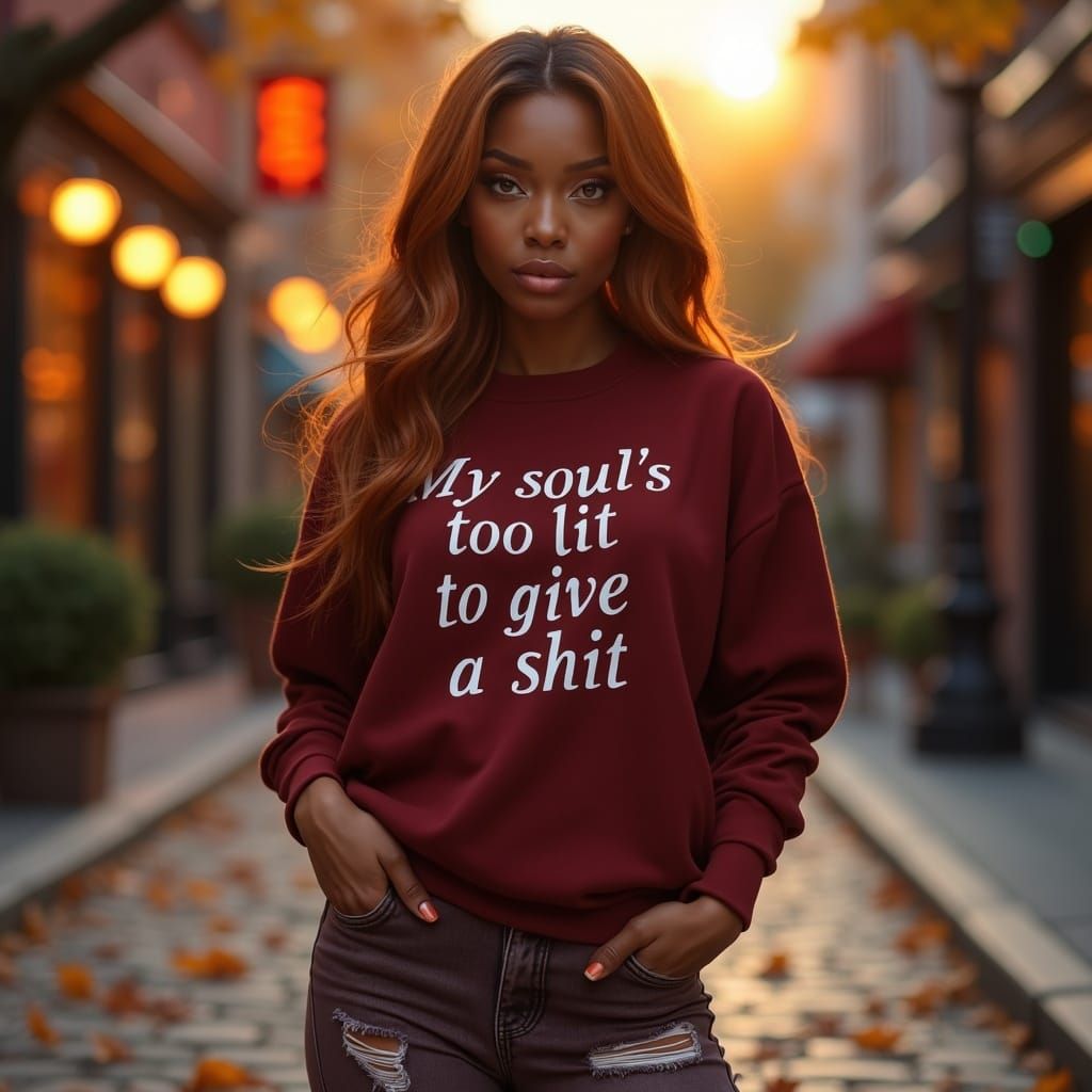 Autumn Rebel Queen: Photorealistic Portrait